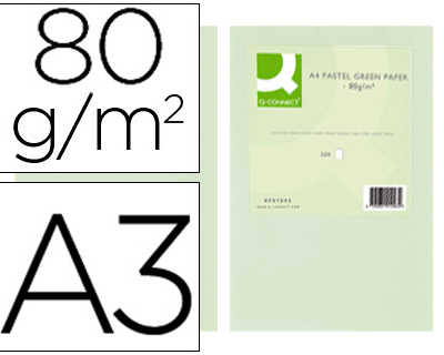 papier-couleur-q-connect-multi-fonction-a3-80g-m2-unicolore-vert-ramette-500-feuilles