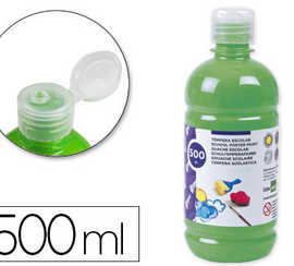 gouache-scolaire-liderpapel-liquide-lavable-fermeture-s-curit-brillante-coloris-vert-flacon-500ml