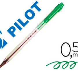 stylo-bille-pilot-bp-s-acritur-e-fine-0-3mm-encre-douce-pointe-indaformable-rechargeable-corps-translucide-coloris-vert