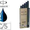 CARTOUCHE QUINK PARKER BLEU/NOIR ÉTUI 5 UNITÉS