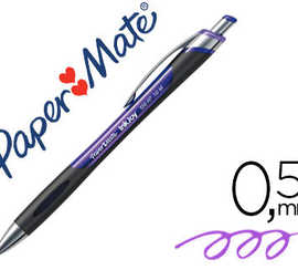 stylo-bille-paper-mate-inkjoy-550-criture-moyenne-0-5mm-encre-ultra-douce-r-tractable-r-siste-bavures-coloris-violet