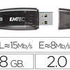CLA USB EMTEC 2.0 C410 8GO VIT ESSE LECTURE 15MB/S ACRITURE 5MB/S AVEC CAPUCHON COLORIS TRANSPARENT VIOLET