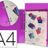 CLASSEUR LIDERPAPEL 4 ANNEAUX 25MM A4 260X315MM POLYPROPYLENE DOS 40MM PORTE-CARTES VISITE COLORIS VIOLET CLASSEUR LIDERPAPEL 4 ANNEAUX 25MM A4 260X315MM POLYPROPYLENE DOS 40MM PORTE-CARTES VISITE COLORIS VIOLET