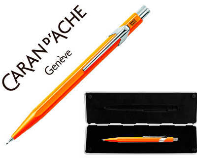 porte-mine-caran-d-ache-844-classic-line-aluminium-mine-0-7mm-bouton-poussoir-r-servoir-mines-gomme-corps-orange-tui