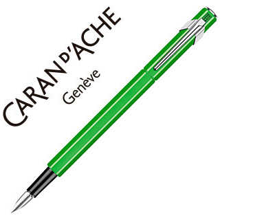 stylo-plume-caran-d-ache-840-pop-line-plume-moyenne-corps-aluminium-coloris-vert-citron-fluo-avec-tui
