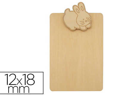 porte-bloc-notes-en-bois-d-corer-pince-motif-lapin-12x18cm