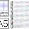 CAHIER SPIRALE LIDERPAPEL MULTILIDER A5 14,8X21CM 280P 80G/M2 QUADRILLAGE 5MM MICROPERFORÉ 6 TROUS COLORIS BLANC CAHIER SPIRALE LIDERPAPEL MULTILIDER A5 14,8X21CM 280P 80G/M2 QUADRILLAGE 5MM MICROPERFORÉ 6 TROUS COLORIS BLANC