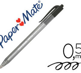 stylo-bille-paper-mate-inkjoy-100-acriture-moyenne-0-5mm-encre-ultra-douce-rasiste-bavures-ratractable-coloris-noir