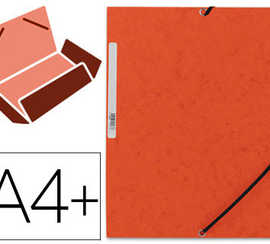 chemise-q-connect-carte-lustra-e-375g-pour-documents-a4-320x243mm-3-rabats-coloris-orange