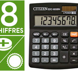 calculatrice-citizen-bureau-sdc-805bn-8-chiffres-racine-carr-e-m-moire-solaire-pile-124x102x25mm-82g-coloris-noir