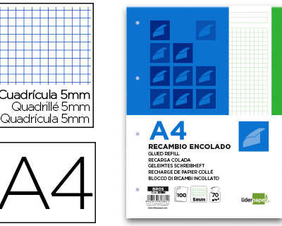 bloc-notes-liderpapel-feuilles-mobiles-encoll-es-a4-210x297mm-quadrillage-5mm-100f-70g-m2-4-trous-1-bande-coloris-vert