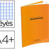 CAHIER PIQUA CONQUARANT CLASSI QUE COUVERTURE POLYPROPYLENE RIGIDE TRANSPARENTE A4+ 24X32CM 96 PAGES 90G SAYES ORANGE