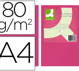 papier-couleur-q-connect-multi-fonction-a4-80g-m2-unicolore-rose-naon-ramette-500-feuilles