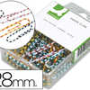 TROMBONE Q-CONNECT BOUT ROND 28MM COLORIS RAYÉS BOÎTE PLASTIQUE 100 UNITÉS TROMBONE Q-CONNECT BOUT ROND 28MM COLORIS RAYÉS BOÎTE PLASTIQUE 100 UNITÉS