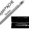 STYLO-BILLE CARAN D'ACHE 849 G OLDBAR ORIGINAL 3 MICRONS OR BOUTON POUSSOIR GRIS ARDOISE ENCRE BLEUE POINTE MOYENNE ÉTUI STYLO-BILLE CARAN D'ACHE 849 G OLDBAR ORIGINAL 3 MICRONS OR BOUTON POUSSOIR GRIS ARDOISE ENCRE BLEUE POINTE MOYENNE ÉTUI