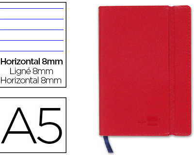 carnet-liderpapel-couverture-simili-cuir-encoll-e-a5-14-8x21cm-70g-240-pages-lign-fermeture-lastique-coloris-rouge