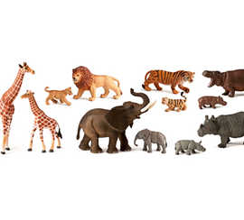 jeu-miniland-animaux-de-la-jungle-avec-petits-12-figurines