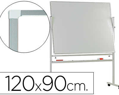 tableau-blanc-q-connect-aroul-ettes-malamina-double-face-pivotant-cadre-aluminium-surface-laquae-ample-auget-120x90cm