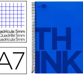 cahier-spirale-liderpapel-s-rie-think-a7-7-4x10-5cm-200-pages-80g-5x5mm-4-trous-coil-lock-bandes-4-couleurs-coloris-bleu