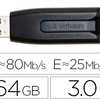 CLA USB VERBATIM 3.0 V3 64GB V ITESSE LECTURE 80MB/S ACRITURE 25MB/S COMPATIBLE PORT USB 2.0 FERMETURE COULISSANTE CLA USB VERBATIM 3.0 V3 64GB V ITESSE LECTURE 80MB/S ACRITURE 25MB/S COMPATIBLE PORT USB 2.0 FERMETURE COULISSANTE