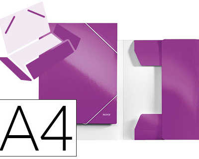 chemise-leitz-wow-carton-plastifi-aspect-brillant-a4-3-rabats-fermeture-lastique-coloris-violet