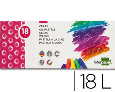 crayon-cire-liderpapel-75mm-di-ametre-12mm-papier-carton-tissu-coloris-brillants-bo-te-18-unitas