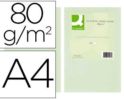 papier-couleur-q-connect-multi-fonction-a4-80g-m2-unicolore-vert-ramette-500-feuilles