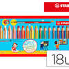 CRAYON COULEUR STABILO WOODY 3IN1 MULTI-TALENTS + 1 TAILLE-CRAYON + 1 PINCEAU ÉTUI CARTON 18 UNITÉS