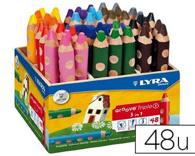 crayon-couleur-lyra-groove-triple-3en1-10mm-coffret-cole-48-unit-s