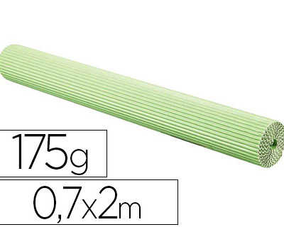 papier-cartonn-maildor-175g-m2-ondul-maxi-cannelure-unicolore-vert-rouleau-2x0-7m