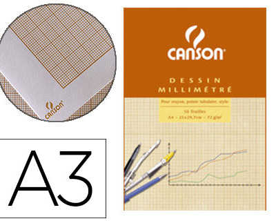 bloc-papier-millimatra-canson-opaque-lisse-rasistant-90g-a3-297x420mm-coloris-bistre-50f