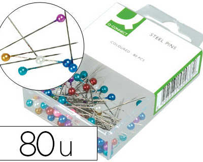 pingle-signalisation-q-connect-m-tal-plastique-coloris-assortis-bo-te-80-unit-s