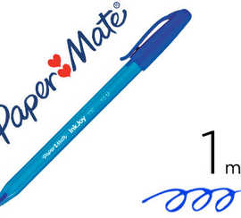 stylo-bille-paper-mate-inkjoy-100-cap-criture-fine-bleu