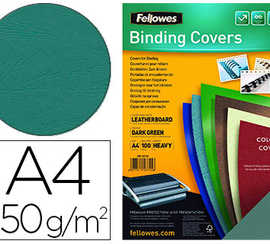 couverture-fellowes-grain-cuir-250g-format-a4-coloris-vert-paquet-100-unitas