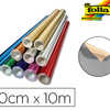 ROULEAU PAPIER FOLIA MÉTALLISÉ UNI 50CMX10M 2 FACES COLORIS ARGENT/OR