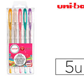 stylo-bille-uniball-signo-acriture-moyenne-0-5mm-point-e-1mm-encre-gel-rasiste-eau-lumiere-pailleta-pochette-5u