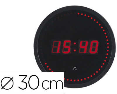 horloge-alba-led-macanisme-hau-te-pracision-ronde-diametre-30cm-cadran-abs-lentille-verre-coloris-noir