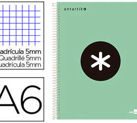 cahier-spirale-liderpapel-antartik-a6-10-5x14-8cm-200p-100g-m2-quadrillage-5mm-coil-lock-coloris-vert-pomme