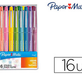 stylo-feutre-paper-mate-flair-original-pointe-moyenne-1mm-longue-durae-de-vie-pochette-16-coloris-tropical