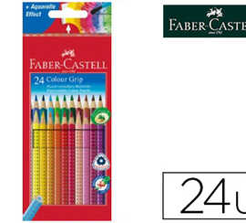 crayon-couleur-faber-castell-grip-triangulaire-aquarellableergonomique-grip-antiderapant-mine-fine-bo-te-m-tal-24u