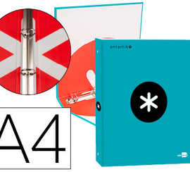 classeur-liderpapel-antartik-4-anneaux-ronds-25mm-a4-carton-remborda-coloris-turquoise