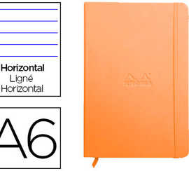 carnet-rhodia-webnotebook-a6-9-x14cm-couverture-simili-cuir-tangerine-192-pages-90g-ligna-alastique-marque-page-orange