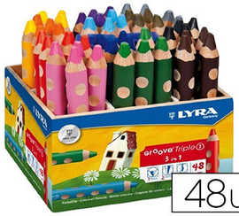 crayon-couleur-lyra-groove-triple-3en1-10mm-coffret-cole-48-unit-s
