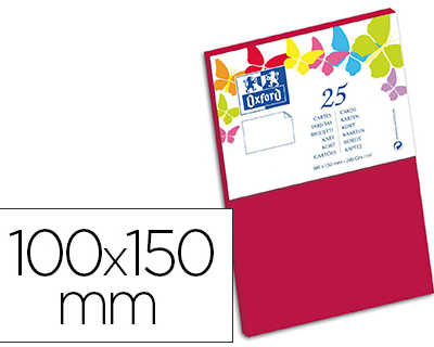 carte-oxford-v-lin-100x150mm-2-40g-coloris-rouge-tui-25u