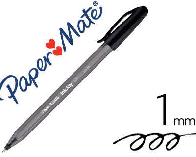 stylo-bille-paper-mate-inkjoy-100-cap-criture-fine-noir