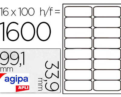 atiquette-adhasive-apli-agipa-multi-usage-99-1x33-9mm-toute-imprimante-coins-arrondis-bo-te-1600-unitas