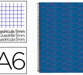 cahier-spirale-liderpapel-multilider-a6-10-5x14-8cm-280p-80g-m2-quadrillage-5mm-microperfor-6-trous-coloris-bleu