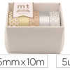 MASKING TAPE OZ INTERNATIONAL NOËL 15MMX10M COLORIS MÉTALLISÉS COFFRET DE 5 ROULEAUX