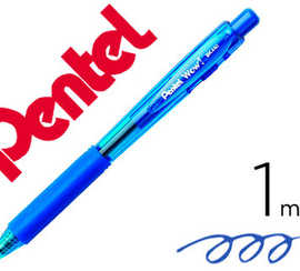 stylo-bille-pentel-wow-pointe-1mm-ratractable-grip-caoutchouc-corps-triangulaire-ergonomique-encre-coloris-bleu
