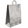 SAC PAPIER Q-CONNECT KRAFT ANSES TORSADÉES COLORIS ARGENT 420X190X480MM